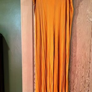 Gudrun Sjoden Orange Pleated Wide Leg Pants